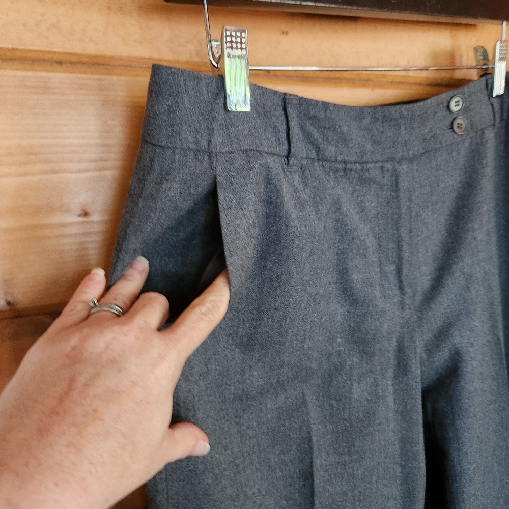 Talbots Heritage Wool Dress Pants Trousers Wide Straight Gray Lined Sz 10 X 29" - Picture 3 of 10